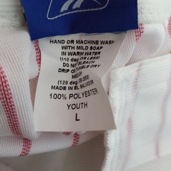 Reebok Size Youth Large Baseball Pants Red Stripe Pattern 100% Polyester NEW - Picture 11 of 12